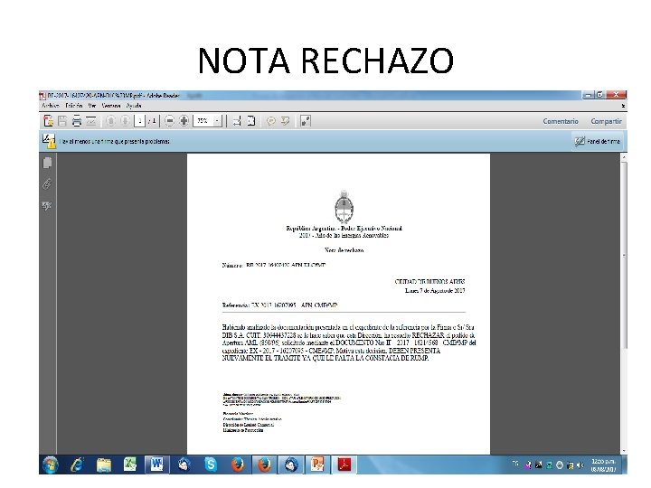 NOTA RECHAZO 