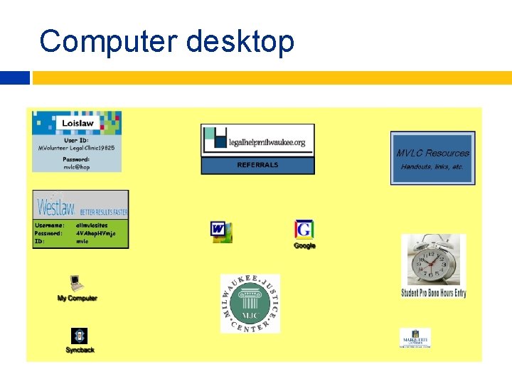 Computer desktop 