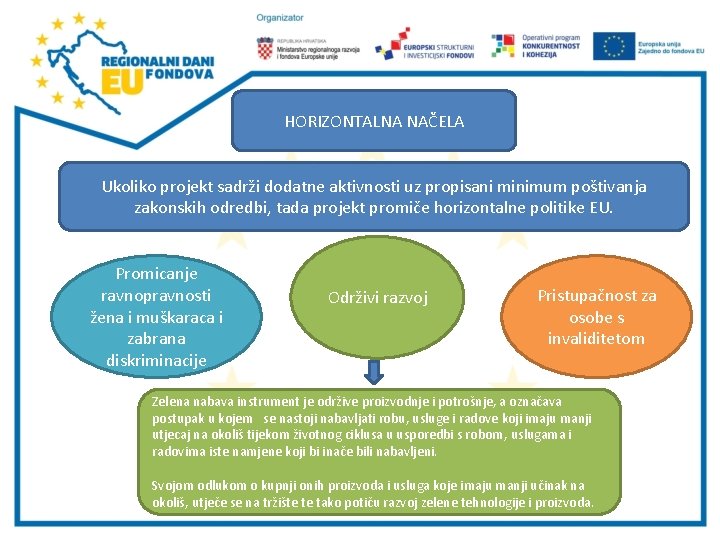 HORIZONTALNA NAČELA Ukoliko projekt sadrži dodatne aktivnosti uz propisani minimum poštivanja zakonskih odredbi, tada