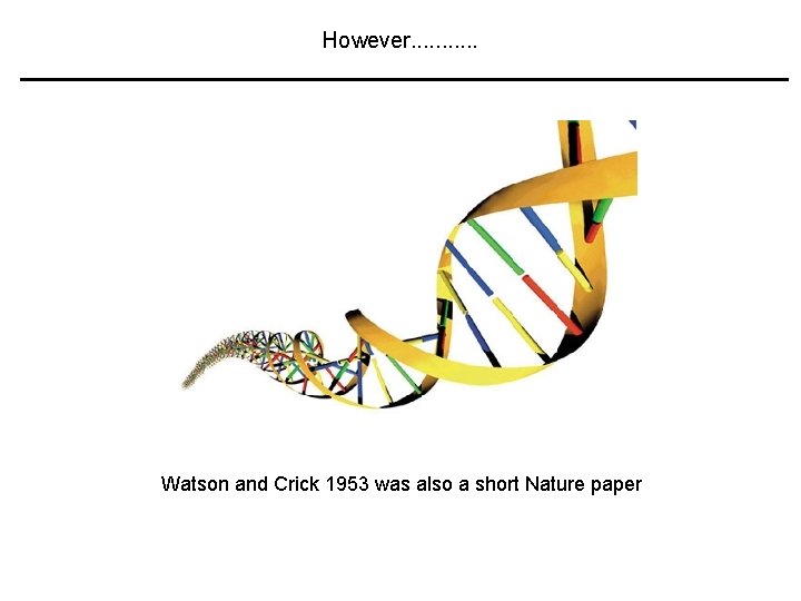 However. . . Watson and Crick 1953 was also a short Nature paper 