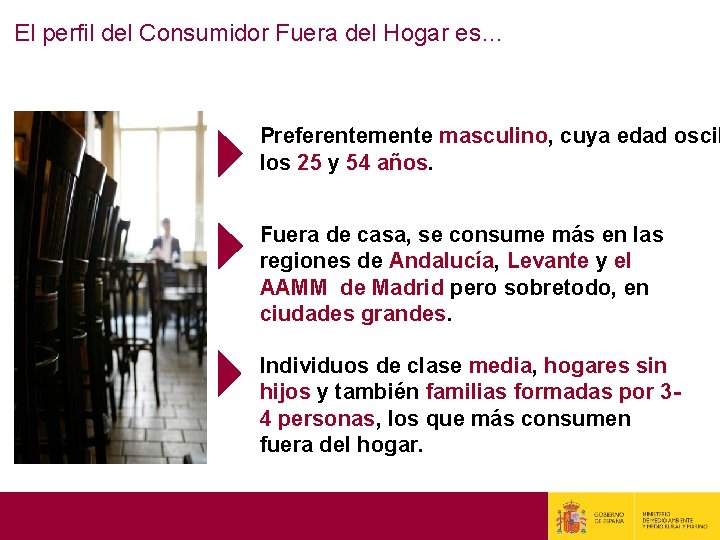 El perfil del Consumidor Fuera del Hogar es… Preferentemente masculino, cuya edad oscil los
