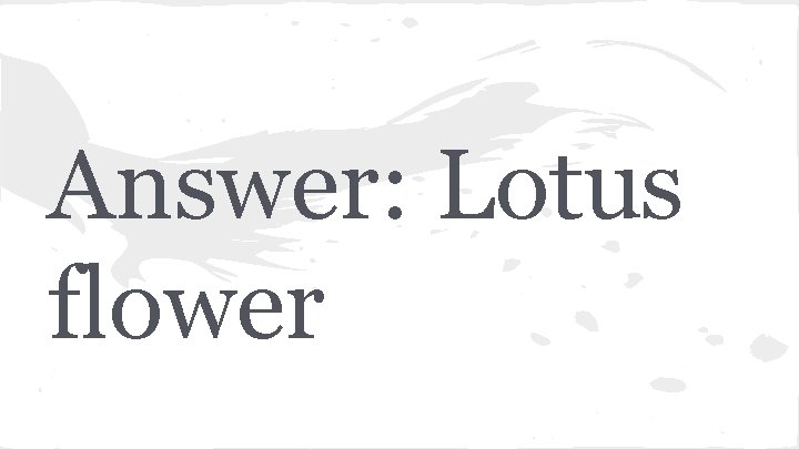 Answer: Lotus flower 