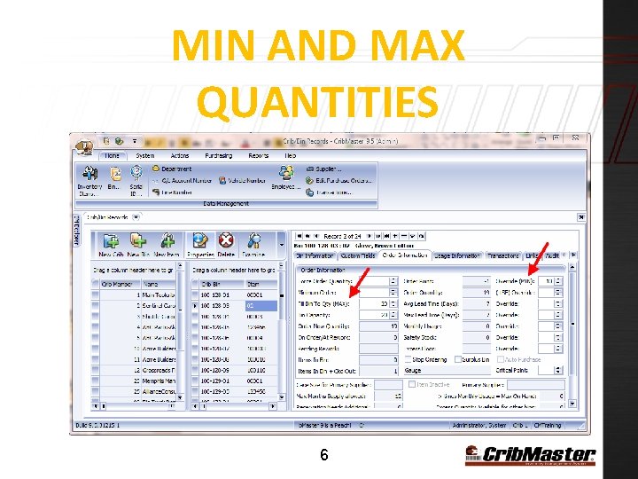 MIN AND MAX QUANTITIES 6 