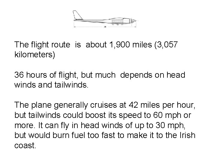 The flight route is about 1, 900 miles (3, 057 kilometers) 36 hours of