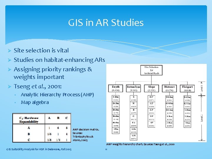 GIS in AR Studies Ø Ø Site selection is vital Studies on habitat-enhancing ARs