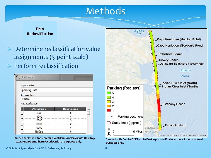 Methods Data Reclassification Ø Ø Determine reclassification value assignments (5 -point scale) Perform reclassification