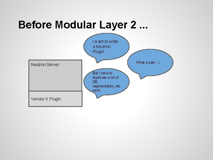 Before Modular Layer 2. . . I want to write a Neutron Plugin. What