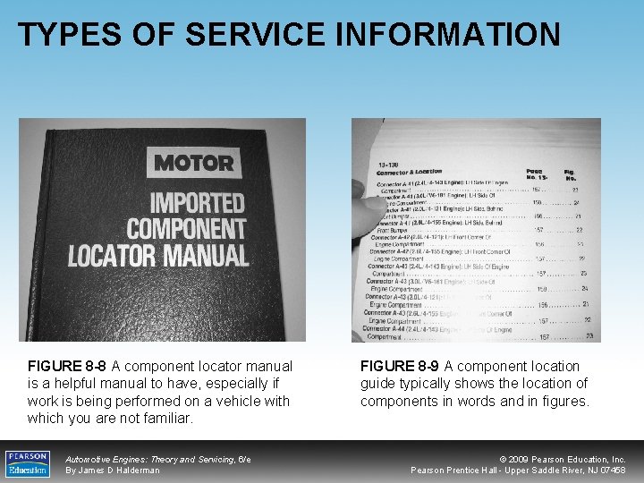 TYPES OF SERVICE INFORMATION FIGURE 8 -8 A component locator manual is a helpful