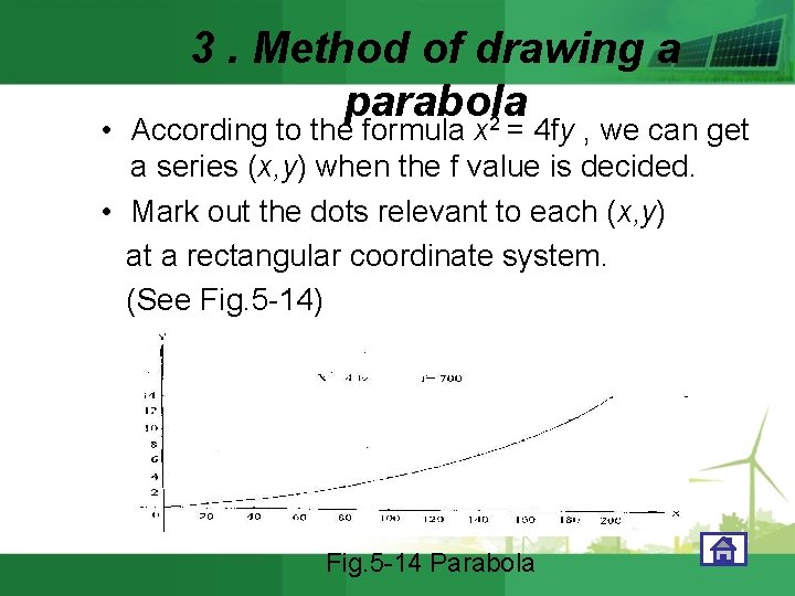 3. Method of drawing a parabola 2 • According to the formula x =