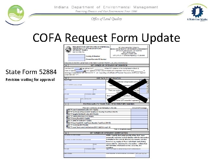 COFA Request Form Update State Form 52884 Revision waiting for approval 