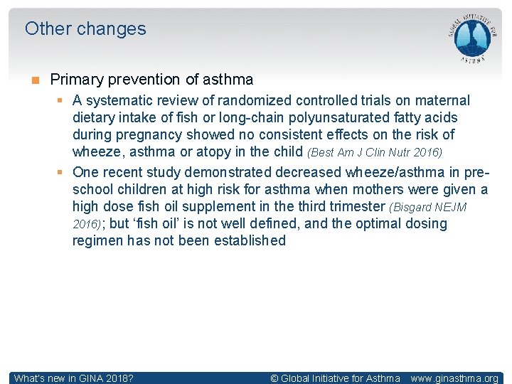 Other changes Primary prevention of asthma § A systematic review of randomized controlled trials Other changes Primary prevention of asthma § A systematic review of randomized controlled trials
