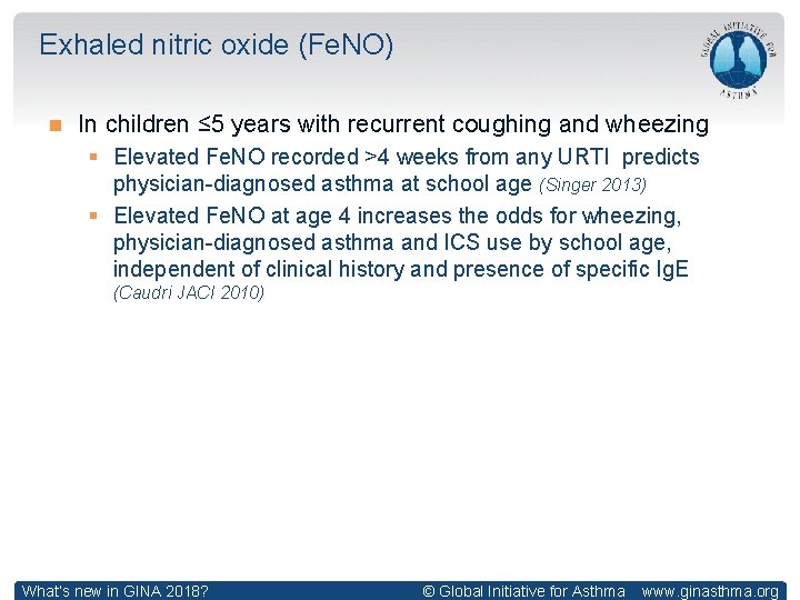 Exhaled nitric oxide (Fe. NO) In children ≤ 5 years with recurrent coughing and Exhaled nitric oxide (Fe. NO) In children ≤ 5 years with recurrent coughing and