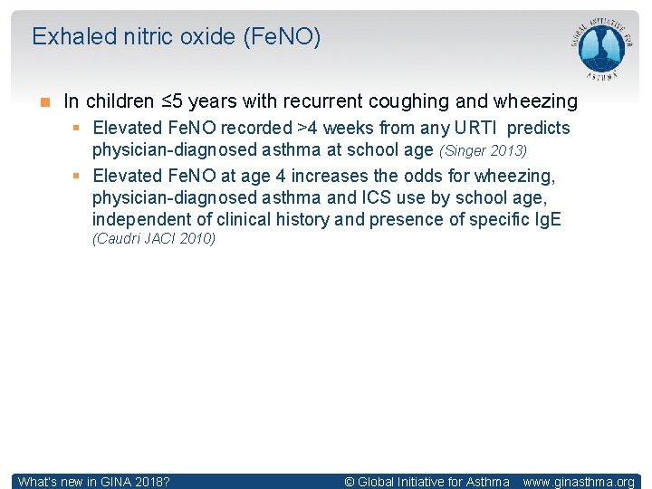 Exhaled nitric oxide (Fe. NO) In children ≤ 5 years with recurrent coughing and