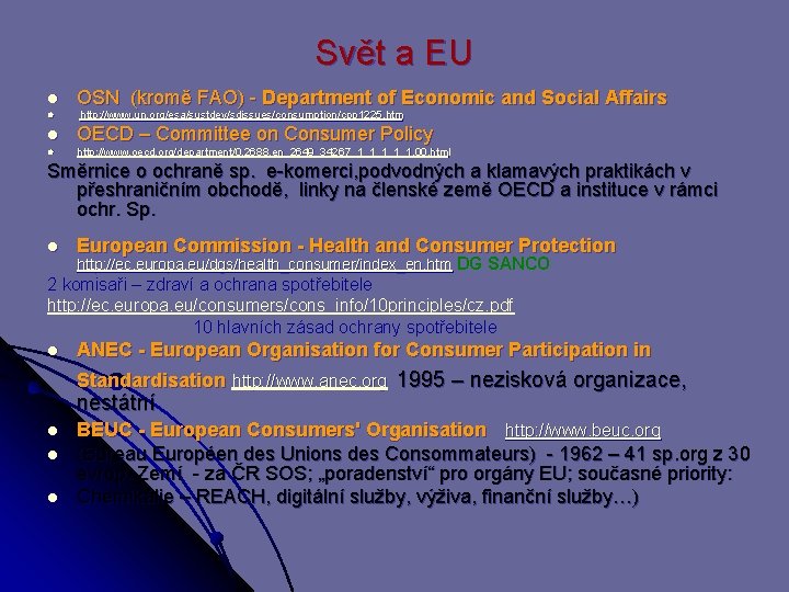 Svět a EU l OSN (kromě FAO) - Department of Economic and Social Affairs