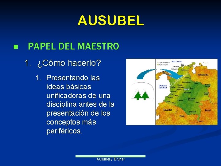 AUSUBEL n PAPEL DEL MAESTRO 1. ¿Cómo hacerlo? 1. Presentando las ideas básicas unificadoras