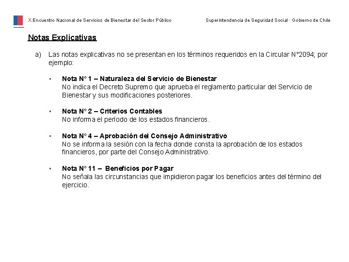 X Encuentro Nacional de Servicios de Bienestar del Sector Público Superintendencia de Seguridad Social