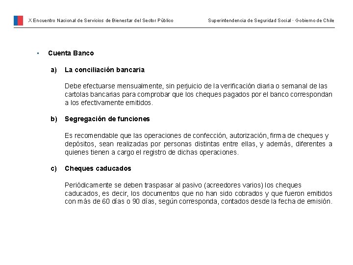 X Encuentro Nacional de Servicios de Bienestar del Sector Público • Superintendencia de Seguridad