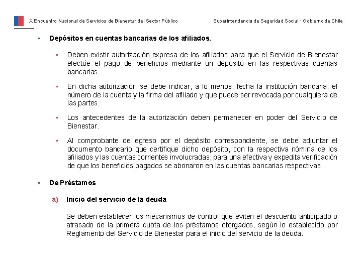 X Encuentro Nacional de Servicios de Bienestar del Sector Público • • Superintendencia de