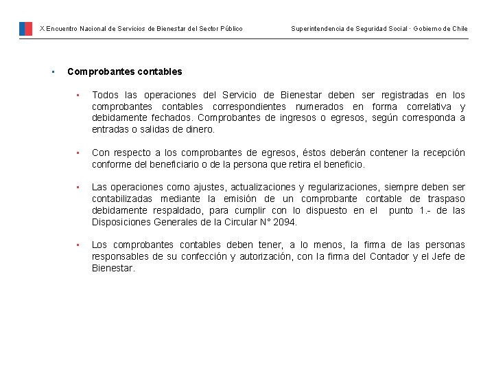 X Encuentro Nacional de Servicios de Bienestar del Sector Público • Superintendencia de Seguridad