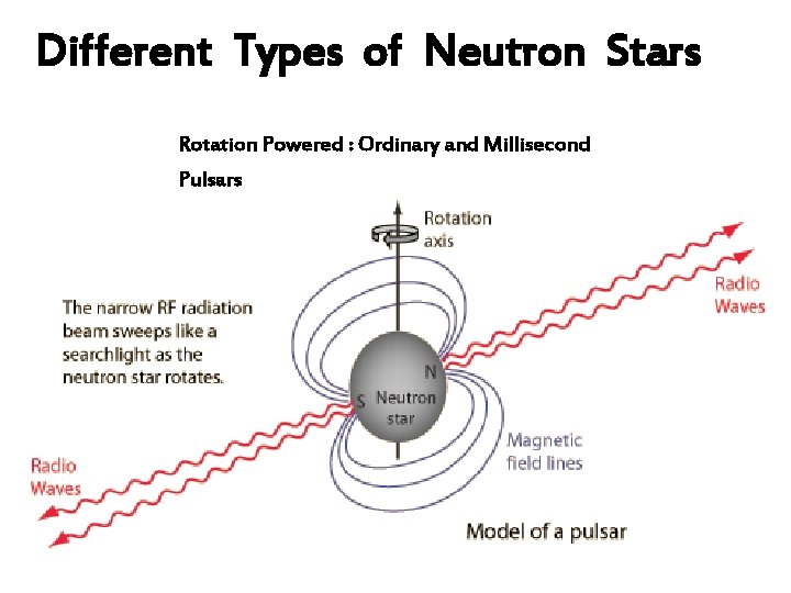 Different Types of Neutron Stars Rotation Powered : Ordinary and Millisecond Pulsars 