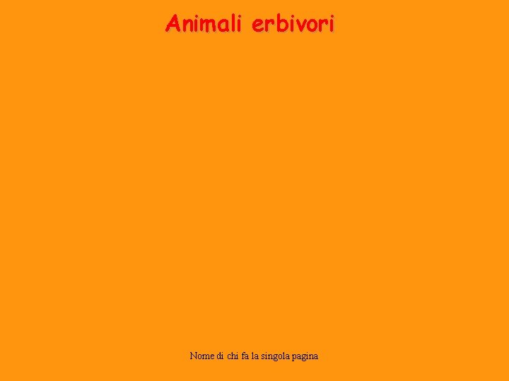 Animali erbivori Nome di chi fa la singola pagina 