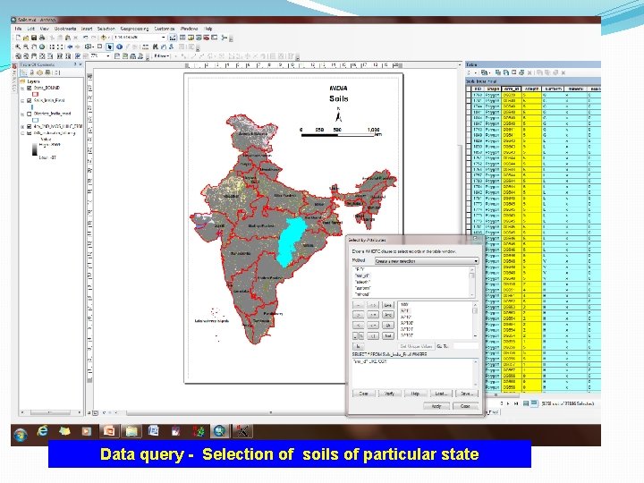 Data query - Selection of soils of particular state 