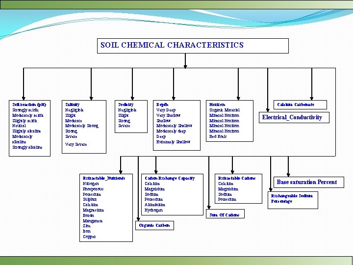 SOIL CHEMICAL CHARACTERISTICS Soil reaction (p. H) Strongly acidic Moderately acidic Slightly acidic Neutral