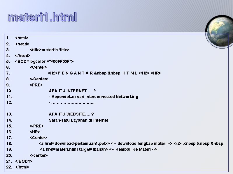 materi 1. html 1. 2. 3. 4. 5. 6. 7. 8. 9. 10. 11.