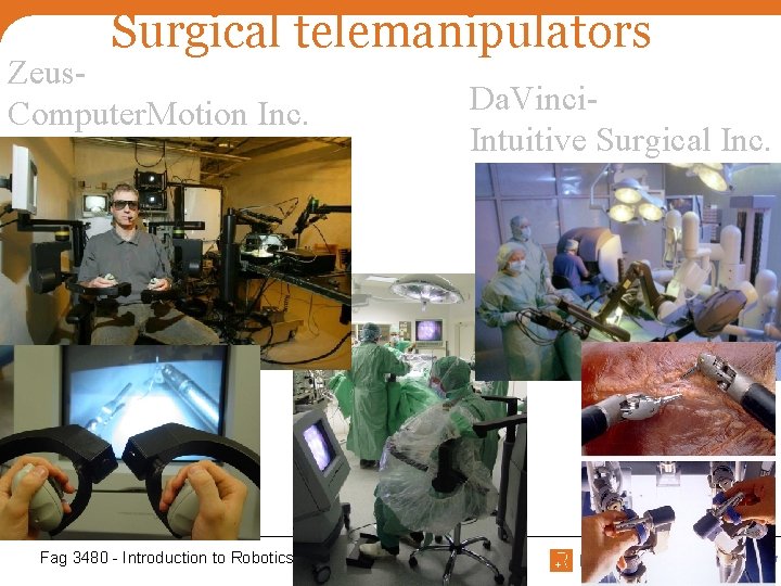 Surgical telemanipulators Zeus. Computer. Motion Inc. Da. Vinci. Intuitive Surgical Inc. 48 Fag 3480