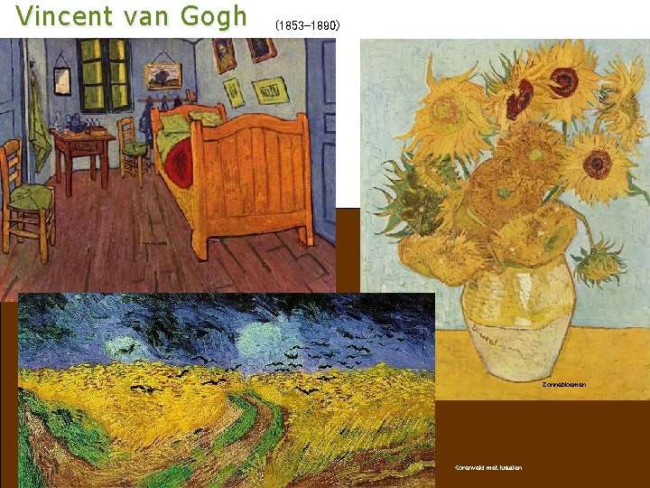  Vincent van Gogh (1853 -1890) Zonnebloemen Korenveld met kraaien 