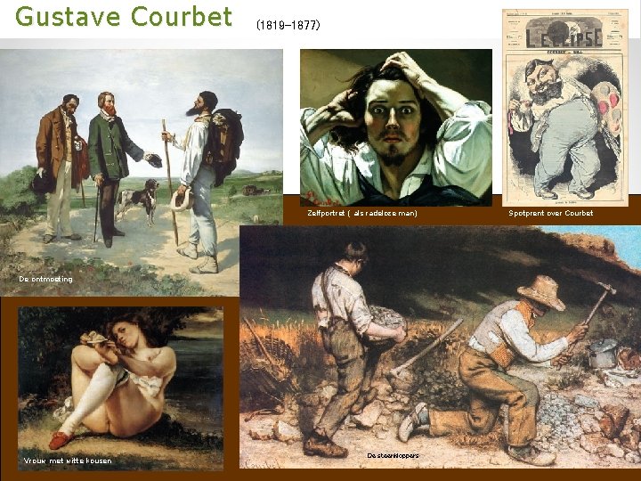  Gustave Courbet (1819 -1877) Zelfportret ( als radeloze man) De ontmoeting Vrouw met