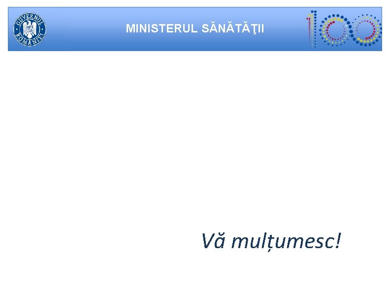 MINISTERUL SĂNĂTĂŢII Vă mulțumesc! 
