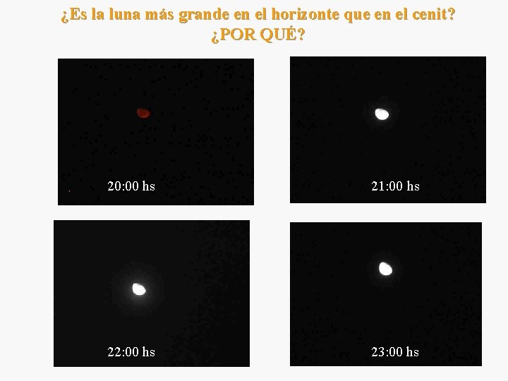 ¿Es la luna más grande en el horizonte que en el cenit? ¿POR QUÉ?