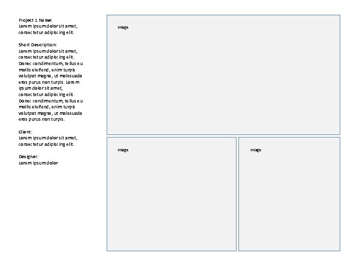 Project 1 Name: Lorem ipsum dolor sit amet, consectetur adipiscing elit. Image Short Description: