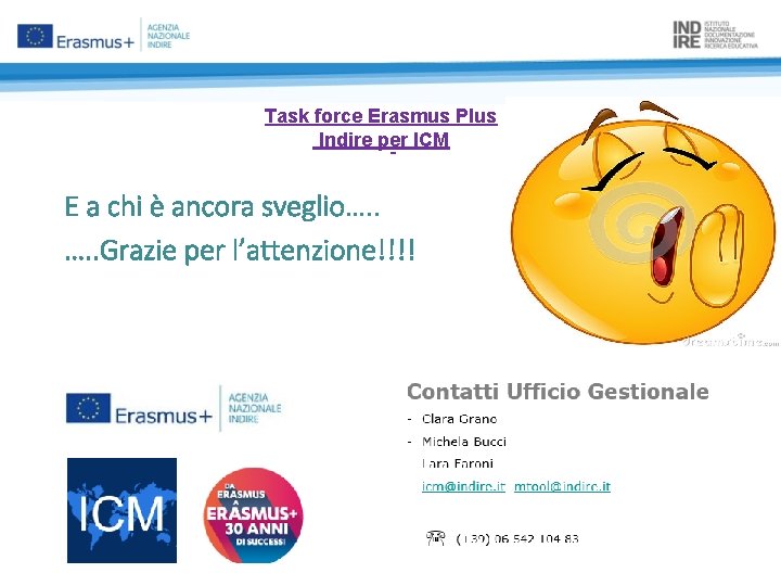 Task force Erasmus Plus Indire per ICM E a chi è ancora sveglio…. .