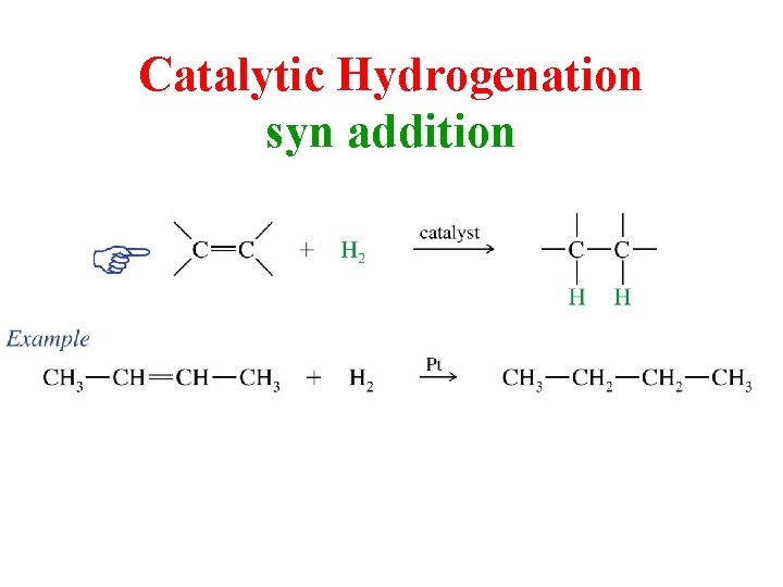 Catalytic Hydrogenation syn addition 