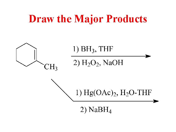 Draw the Major Products 