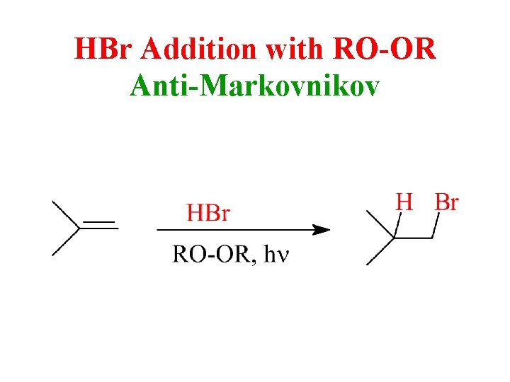 HBr Addition with RO-OR Anti-Markovnikov 