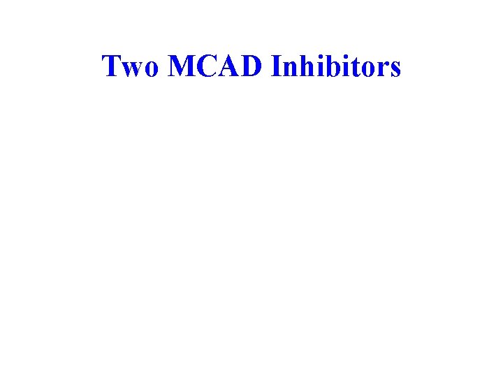 Two MCAD Inhibitors 