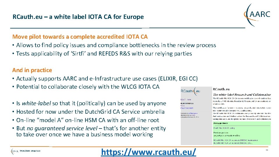 RCauth. eu – a white label IOTA CA for Europe Move pilot towards a