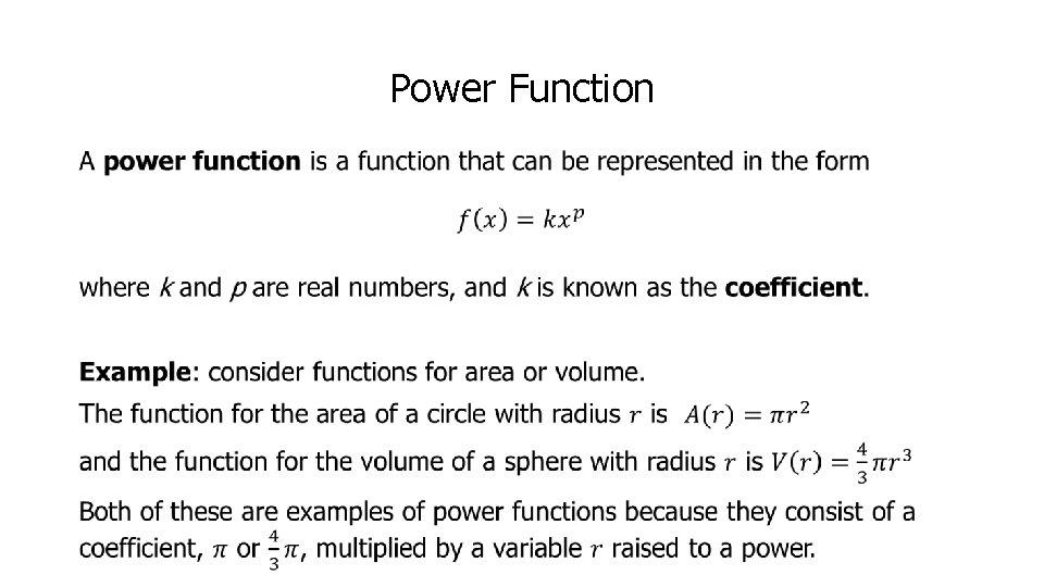 Power Function • 