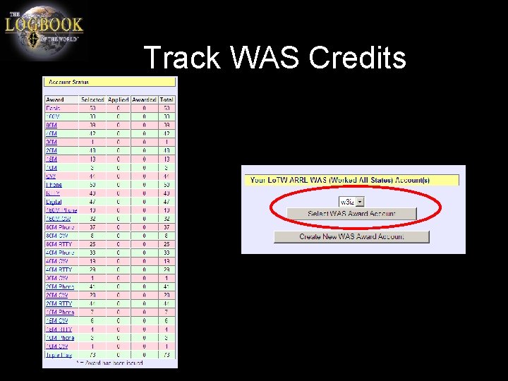 Track WAS Credits 