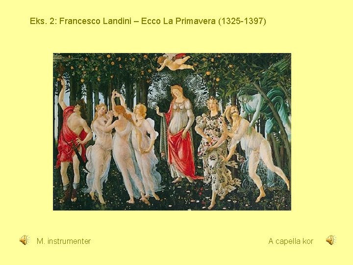Eks. 2: Francesco Landini – Ecco La Primavera (1325 -1397) M. instrumenter A capella