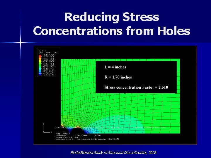 Reducing Stress Concentrations from Holes Finite Element Study of Structural Discontinuities , 2003 