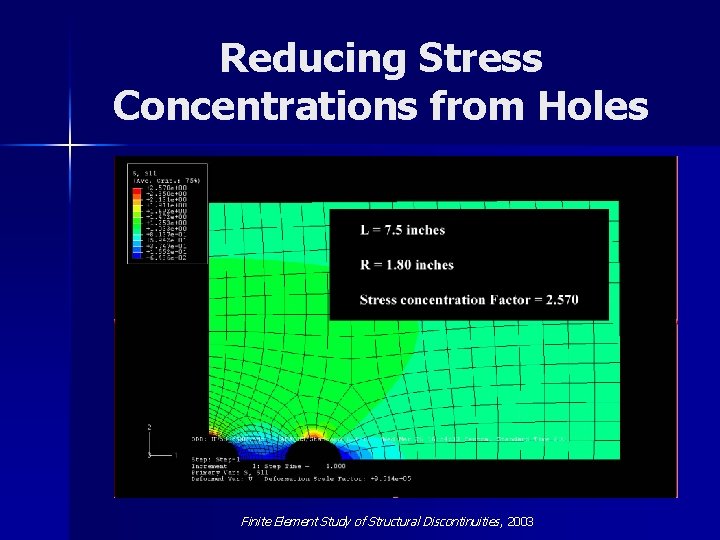Reducing Stress Concentrations from Holes Finite Element Study of Structural Discontinuities , 2003 