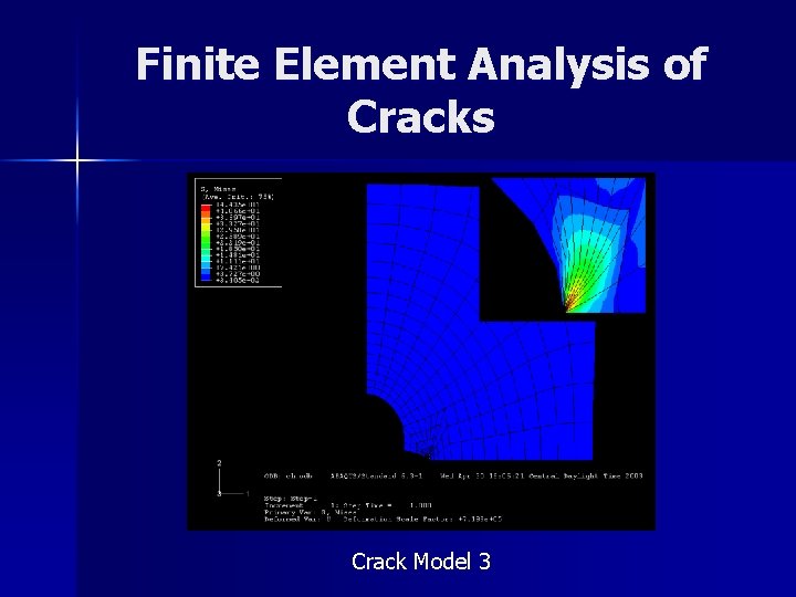 Finite Element Analysis of Cracks Crack Model 3 