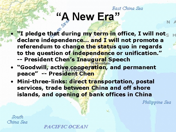 “A New Era” • “I pledge that during my term in office, I will