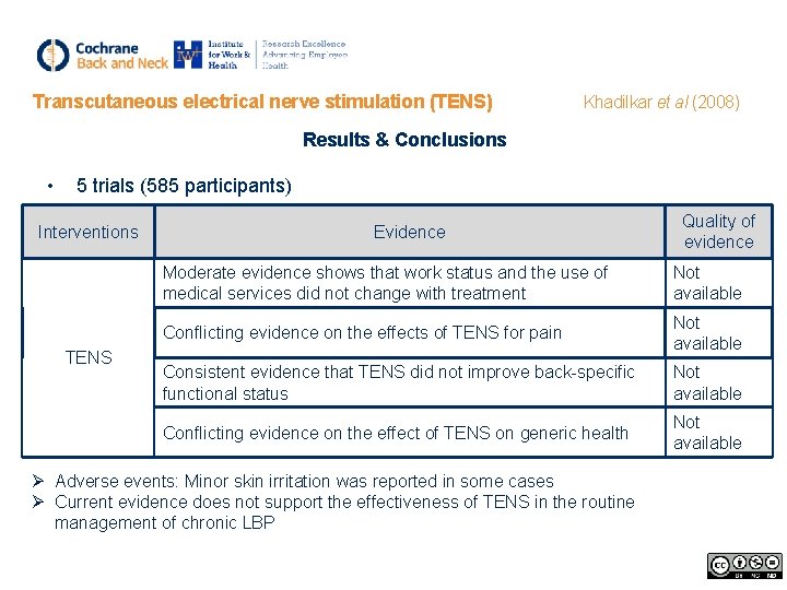 Transcutaneous electrical nerve stimulation (TENS) Khadilkar et al (2008) Results & Conclusions • 5