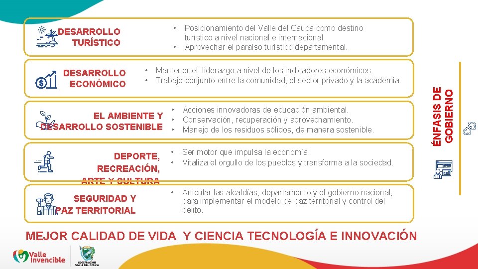  • DESARROLLO TURÍSTICO • • Mantener el liderazgo a nivel de los indicadores