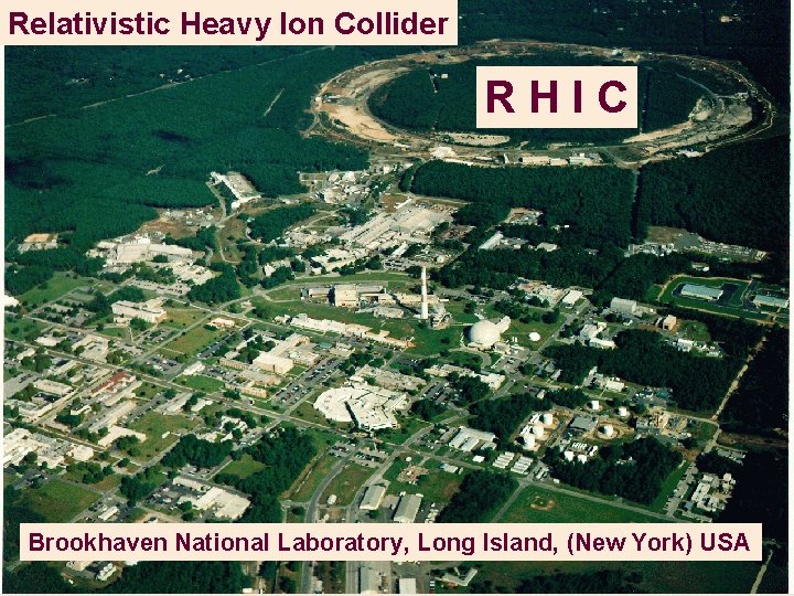 Relativistic Heavy Ion Collider R H I C Brookhaven National Laboratory, Long Island, (New